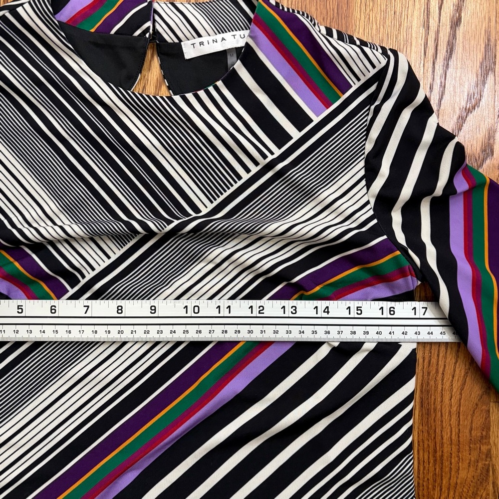 Trina Turk Merry Striped Shift Dress - Multicolor Rainbow (M) - Picture 7 of 10